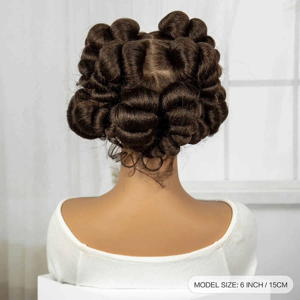 Burgundy Bantu Knotless Braids Wig | Short Handmade Full Lace | Baby Hair