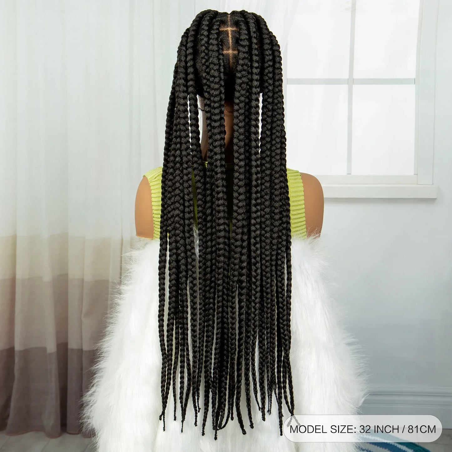 Knotless Twist Braids Full Lace Wig | Straight Synthetic Braids | Baby Hair | Black Women