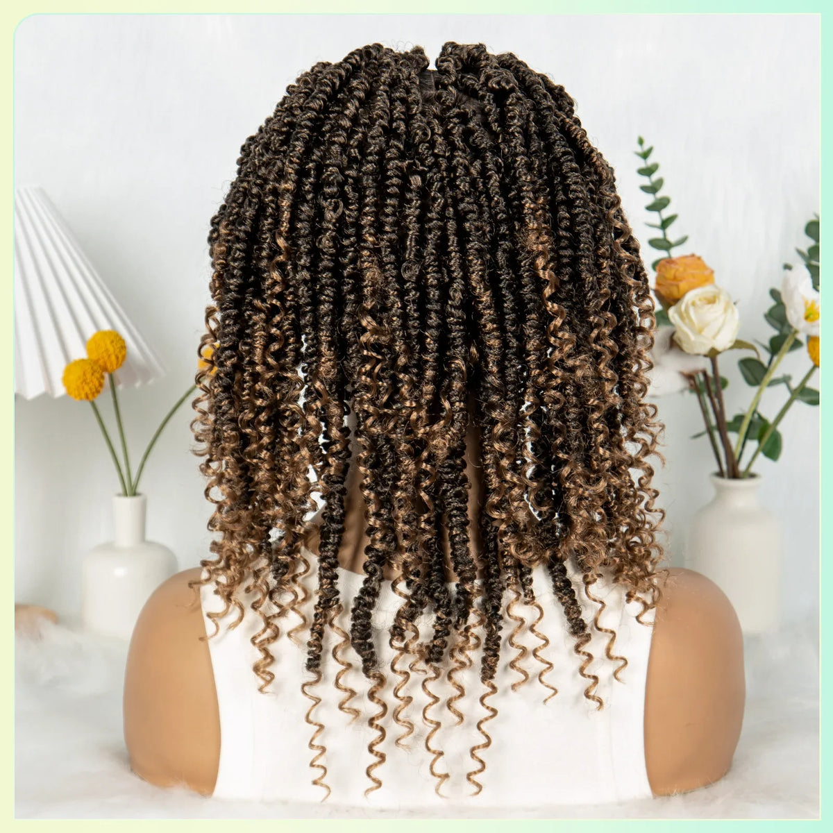 Short Length Box Braided Wig Full Lace Braided Wig Curly Hair With Baby Hair Braiding Wig Twisted Dreadlocks Wig For Women