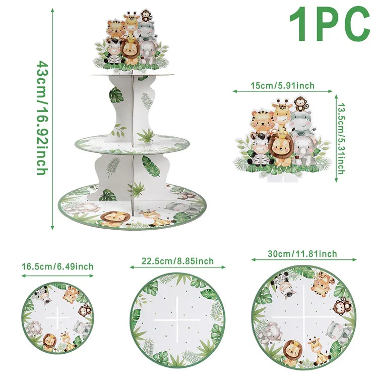 Jungle Animal Tablecloth Birthday Party Decor Palm Leaves Tablecloth Jungle Safari Wild One Kids Birthday Party Decoration