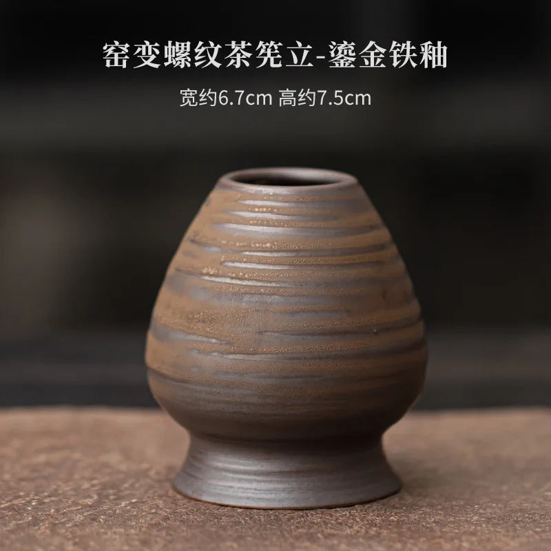 Japanese Kiln Change Spiral Matcha Tea Chasen Holder Stand Bowl Bamboo Whisk Grinder Teaware Tools Holder Tea Accessories Teaset