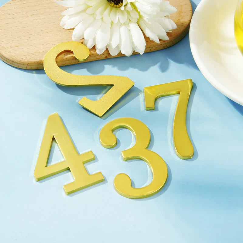 1Pcs 3Inch Metal Mailbox Numbers Solid Zinc Alloy House Numbers for Outside Self Adhesive 3D Address Numbers for House Apartment