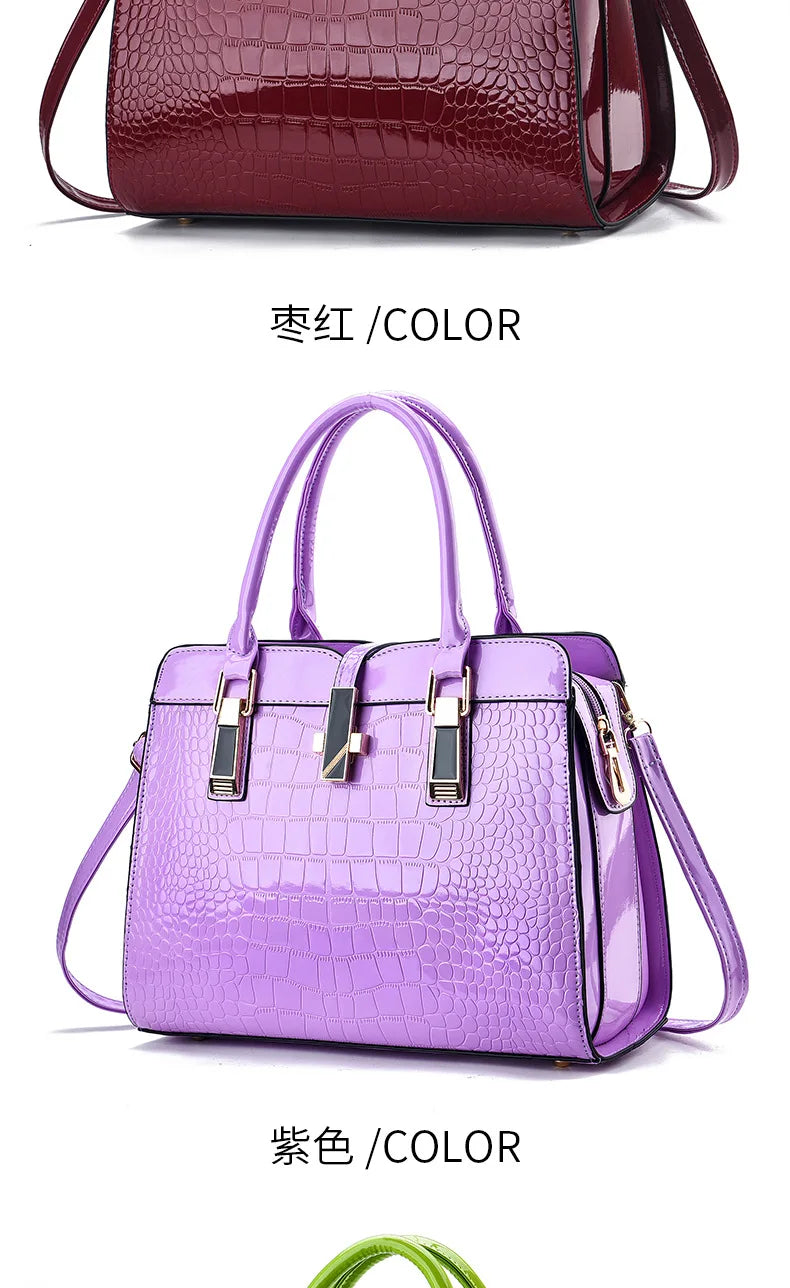 Luxury Brand Designer Women's Handbag | Large Capacity Single Shoulder Crossbody Bag & Crocodile Pattern Commuting Tote