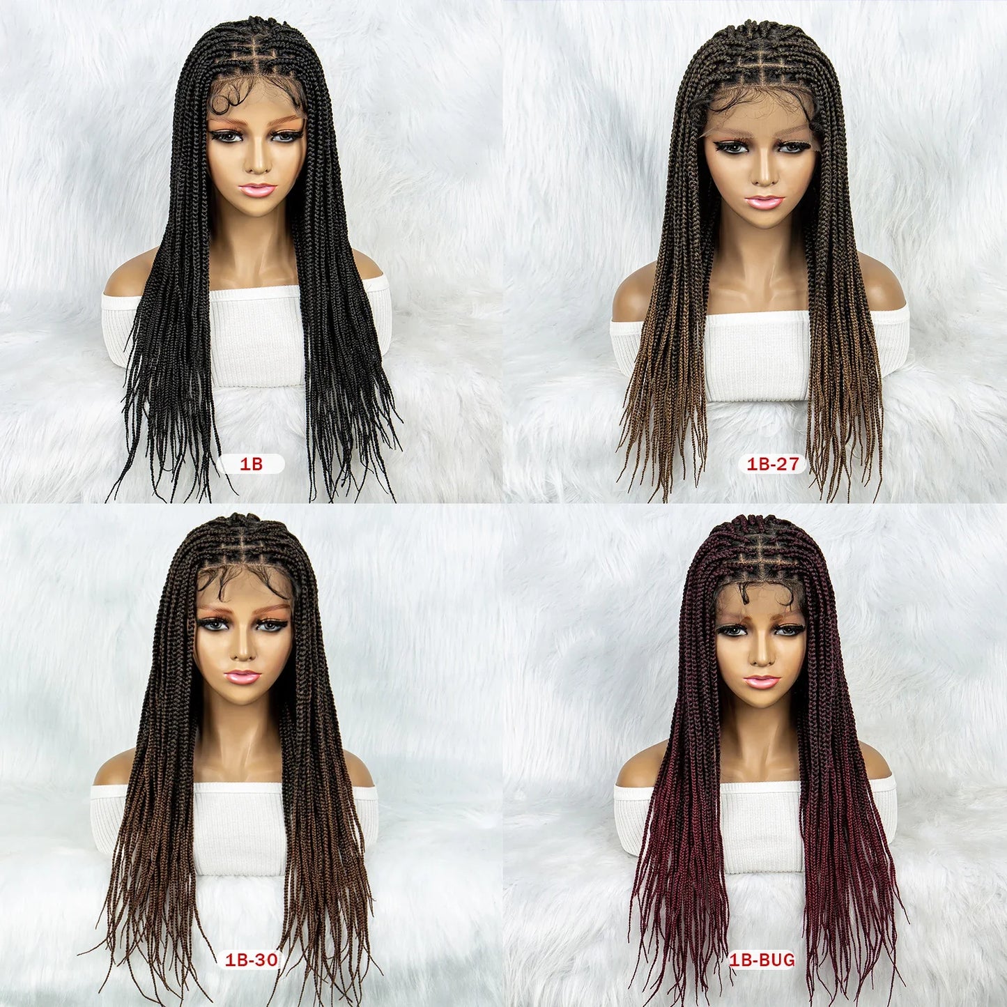 Colorful Knotless Box Braids Wig | Full Lace Front with Baby Hair