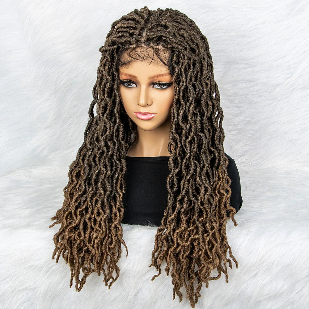 HD Transparent Lace Braided Wig with Lambswool Curls