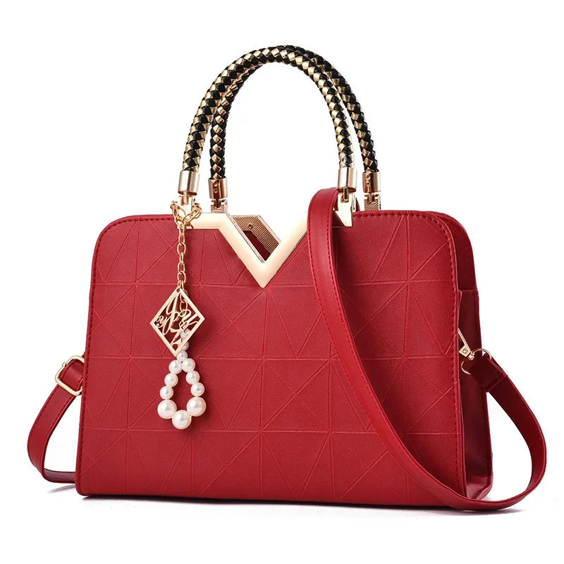 Women's Handbag Patchwork Shoulder Messenger | Office Work PU Leather Female Bag & Ladies Luxury Fashion Elegant Tote