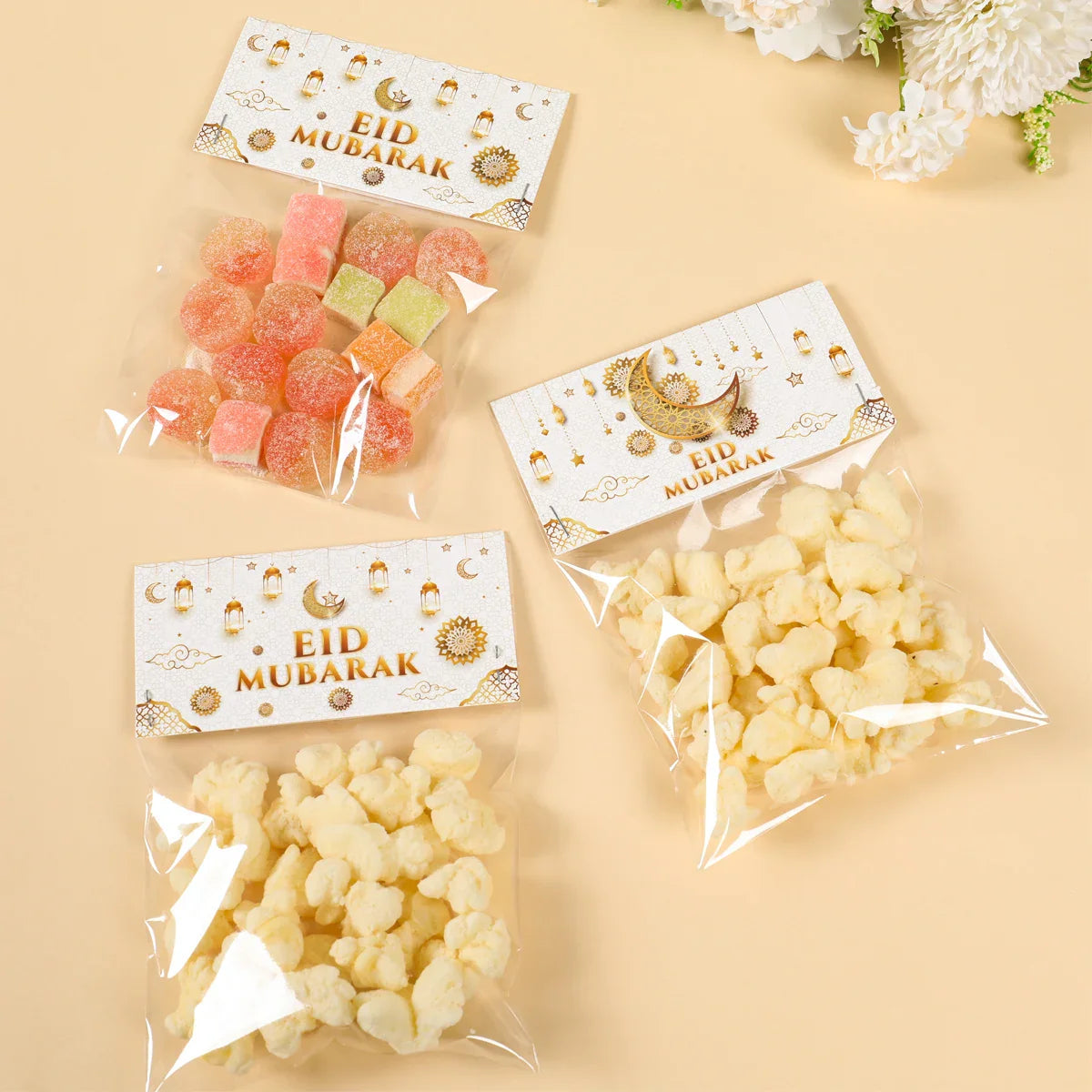 Eid Mubarak Treat Bag Topper Candy Bag Ramadan Decorations For Home 2025 Islamic Muslim Party Decor Ramadan Kareem EID Al Adha
