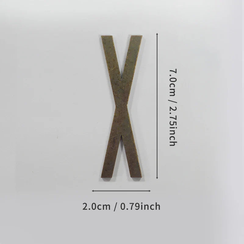 Bronze Self Adhesive House Number Metal English Alphabet Letters for Apartment Room Door Plate Table Mailbox Number Stickers 7cm