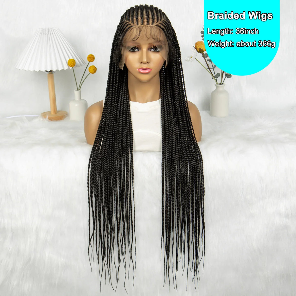 Fulani Cornrow Box Braids Wig | Full Lace | Baby Hair | Black Women