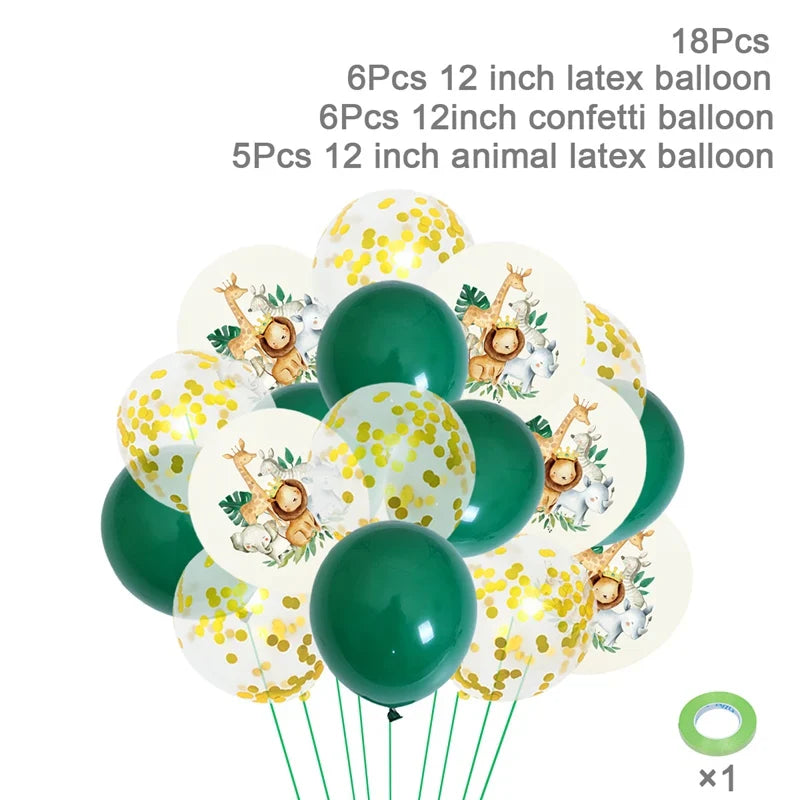 Jungle Safari Disposable Tableware Paper Plates Cups Animal 1st Wild One Birthday Party Decor kids Baby Shower Supplies Woodland