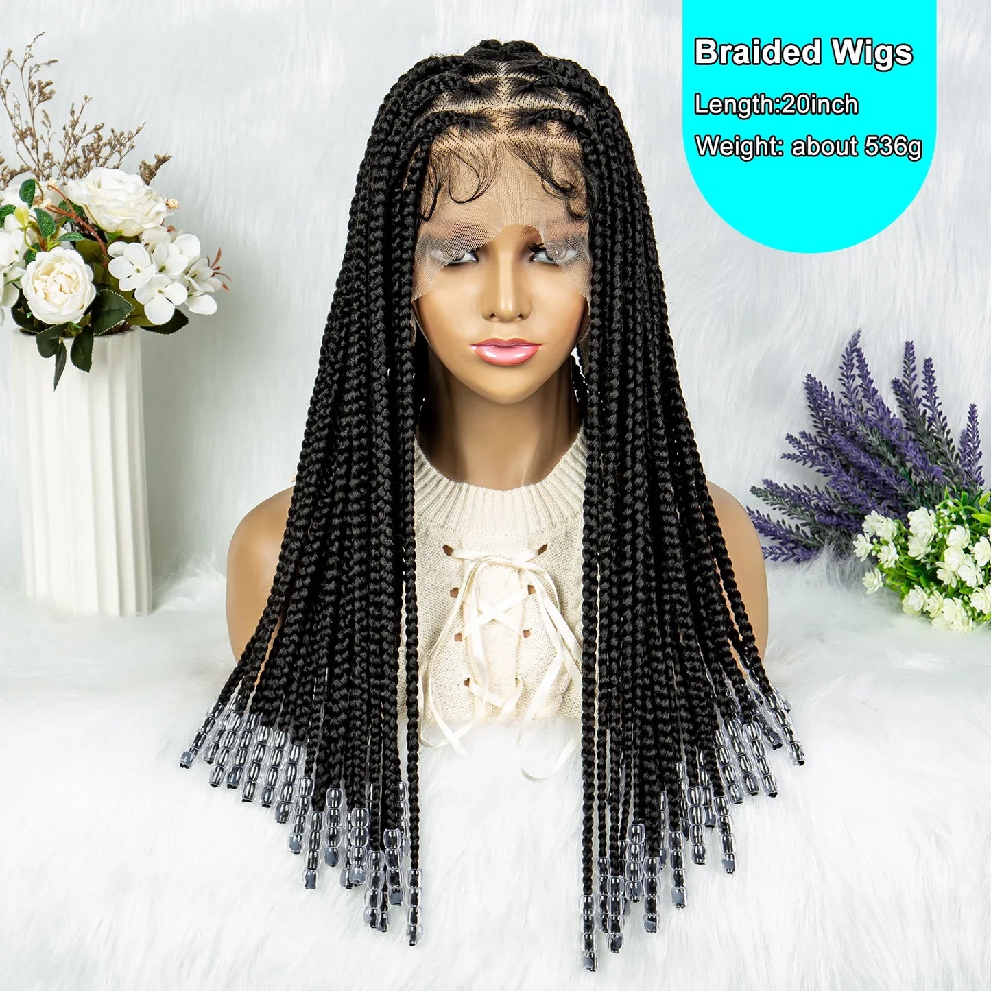 Full Lace Knotless Box Braids Wig | Pre-Plucked Baby Hair | Goddess Braids