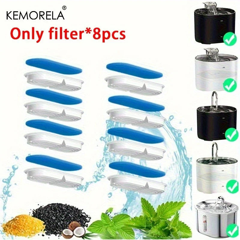 8/12PCS Activated Carbon Cat Water Dispenser Filter Fits Water Dispensers Traps Impurities & Improves Taste for Pet-Friendly