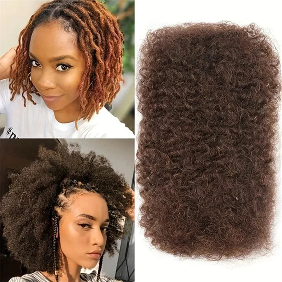 Remy Afro Kinky Bulk Human Hair for Braiding | No Attachment DIY Mini Twists & Braids (Brazilian, 1Pc)
