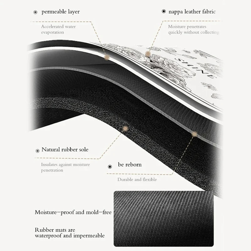 Sink Faucet Mat Kitchen Mat Drainage Mat Absorbent Table Mat Diatom Mud Bathroom Non-Slip Mat Waterproof Countertop Protection