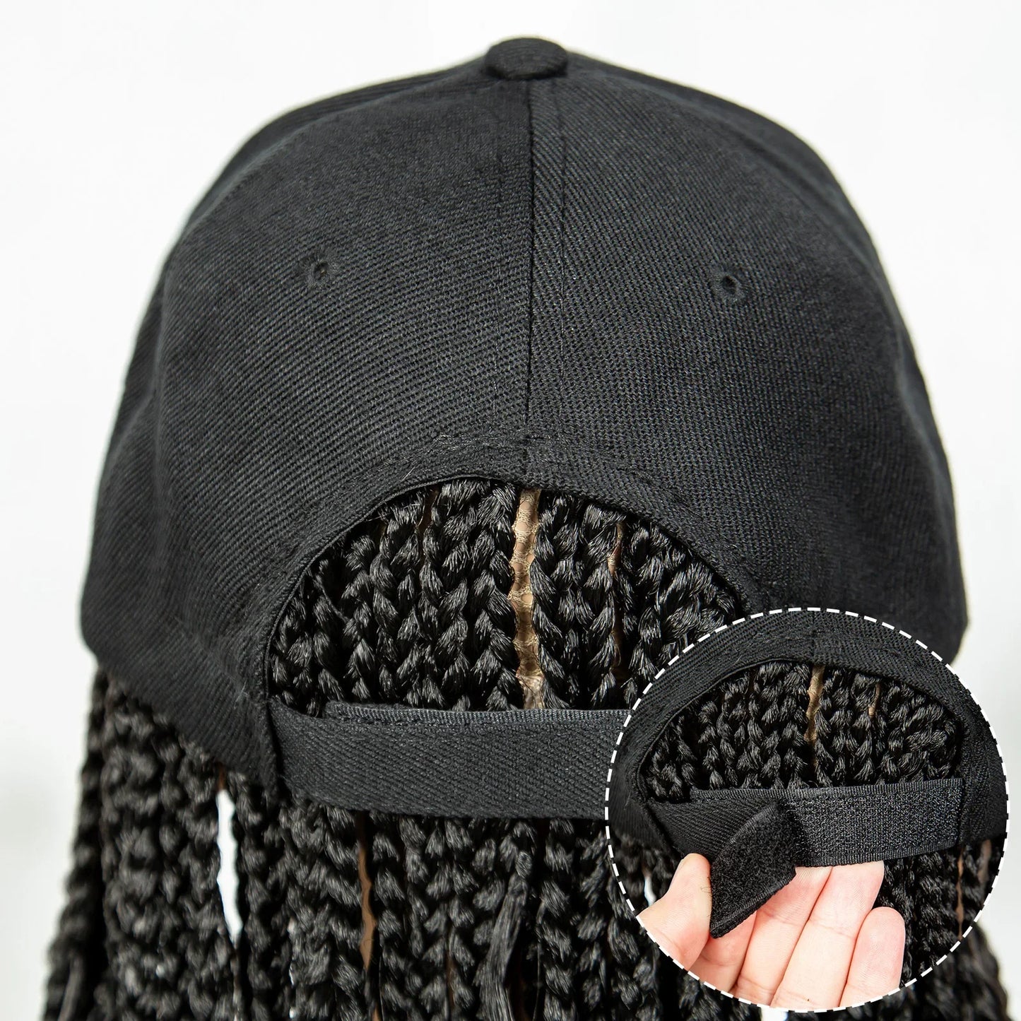 KIMA 28" Box Boho Braids Baseball Cap Wig | Adjustable Synthetic Hat Wig for Afro Black Women & Girls