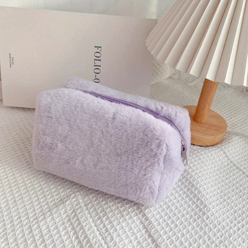 Comfortable Winter Plush Cosmetics Storage Bag - Portable Cosmetics Storage Bag Tote Bag, Stationery Pencil Case