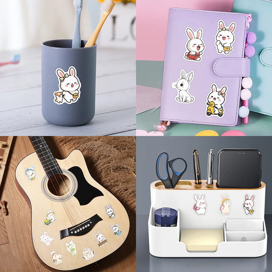 60/120PCS Cute Animal Series Rabbit Graffiti Stickers Luggage Water Cup Scooter Stickers
