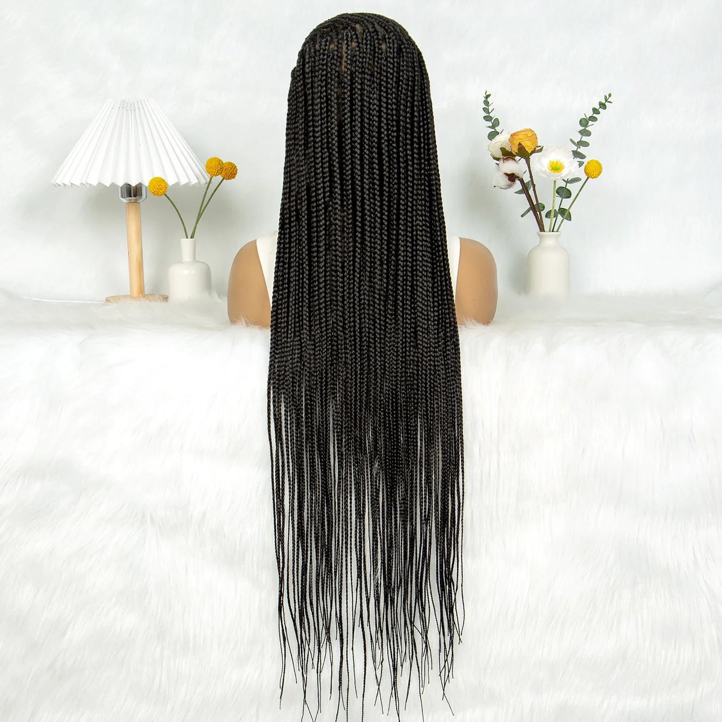 Goddess Bohemian Knotless Braids Wig | Full Lace Front | Cornrow Accents