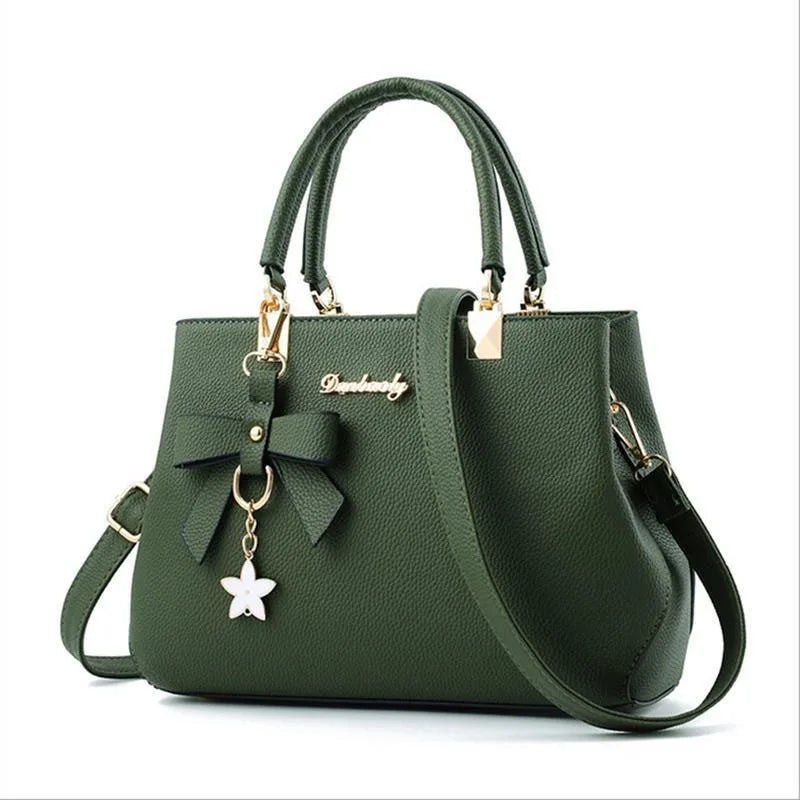 Famous Designer Brand Bags Women's Leather Handbags | Luxury Ladies Shoulder & Crossbody Purse (Fashion Tote with Rivets & Tassels)