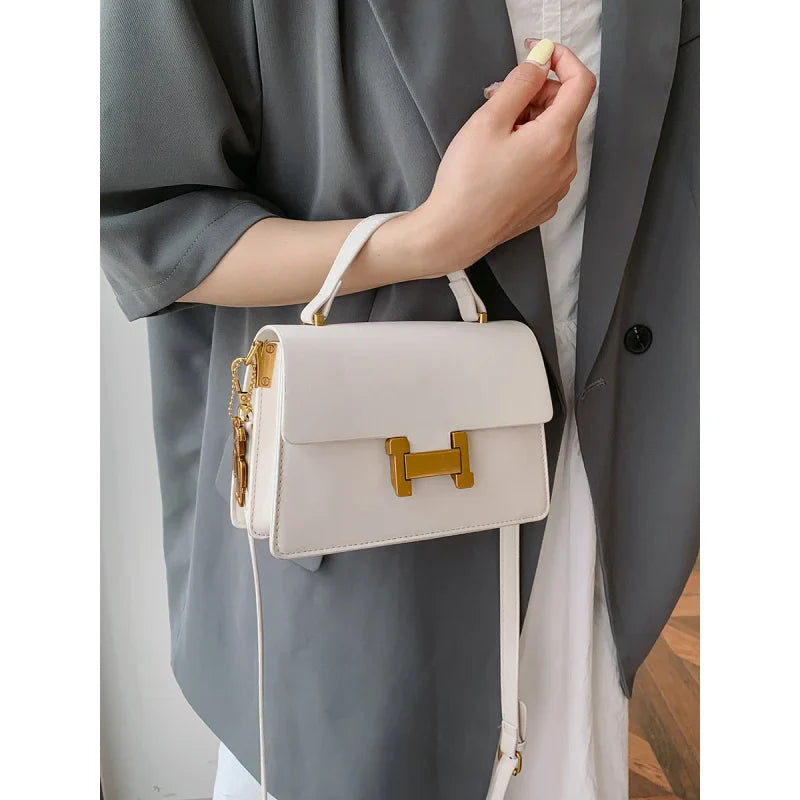 New Fashion Korean Style Small Square Bag | Textured Versatile Shoulder Crossbody Handbag for Women (Solid Color)