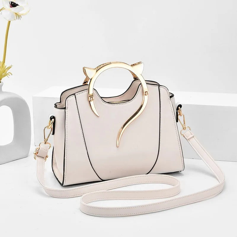 Fashion Leather Shoulder Bag & Chain Purse for Women | Small Crossbody & Trendy Underarm Bag (Square Satchel Handbag)