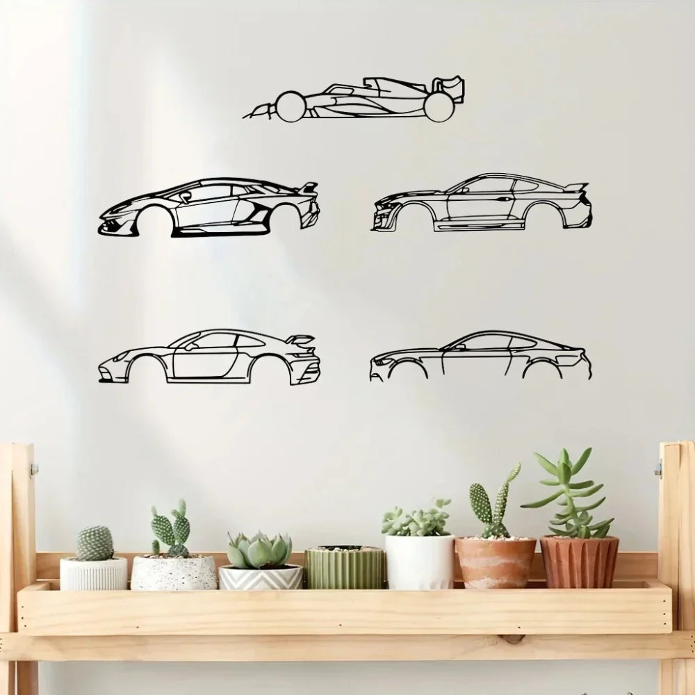 Decorative Hot Border Metal Line Art Designed Specifically for Passionate Automotive Aficionados Looking To Create Wall Displays