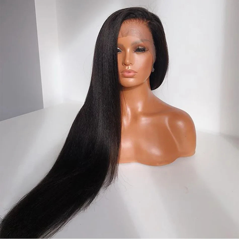 250% Density Light Yaki Straight 13x6 HD Lace Frontal Human Hair Wig