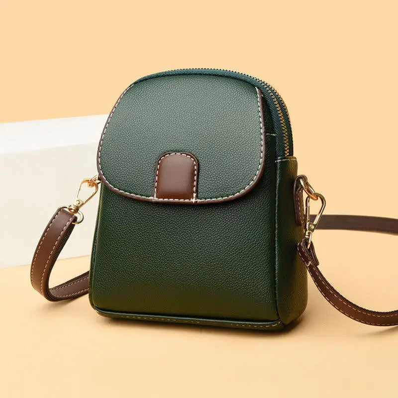 Fashion Leather Crossbody Bag for Women | Mini Shoulder Bag & Flip Zipper Messenger Bag (Students' Small Handbag)