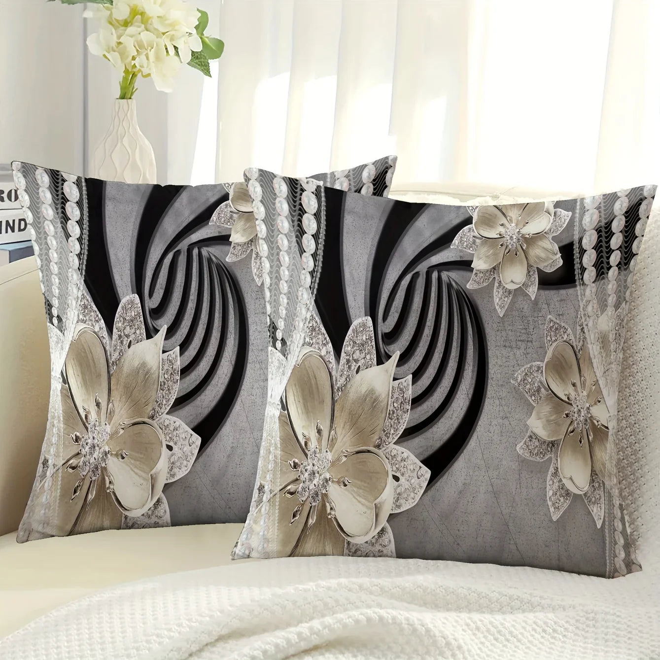 VIKAMA's modern floral pattern pillowcase is durable and serves as a decorative cushion cover for both home and bedroom use