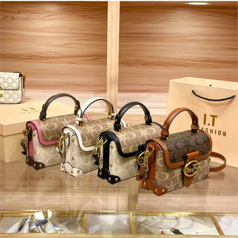 New Minimalist & Fashionable Small Handbag | Contrasting Color Women's Crossbody Bag (High-End Carriage Style, Portable Box Bag)