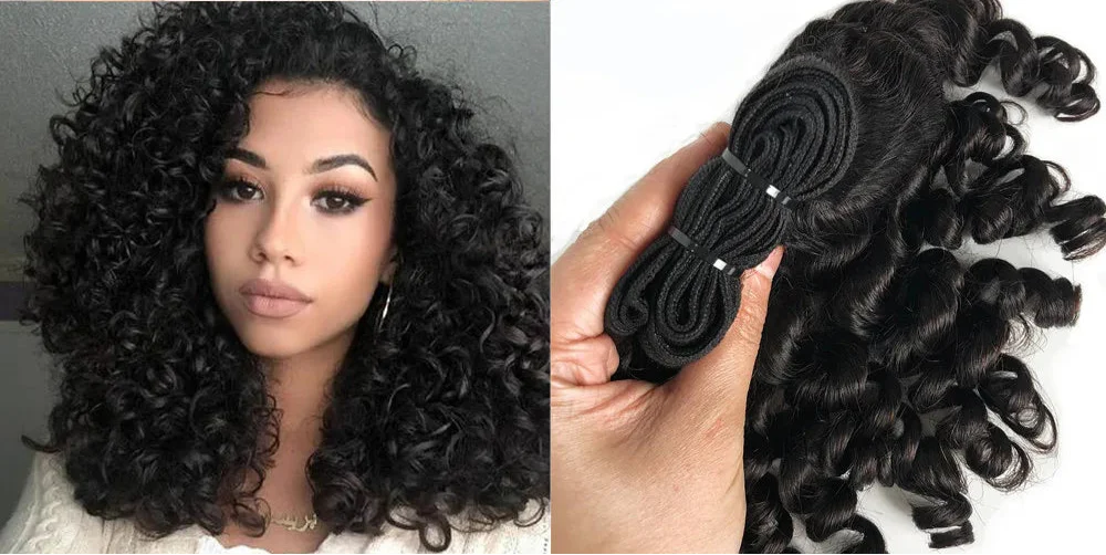 Bouncy Curly Brazilian Remy Hair Weave | 1/3/4 Bundles | Double Weft | Natural Hair Extensions