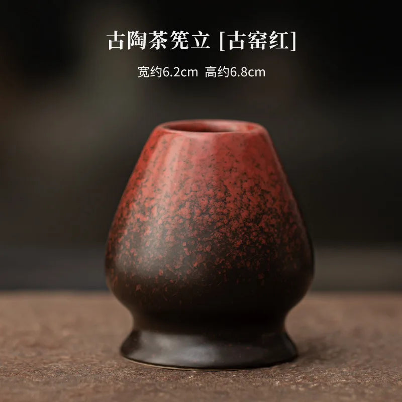 Ancient pottery Matcha Tea Whisk Holder For Dining Room Teahouse Matcha Ceremony Green Tea Chasen Holder Stand Bowl Teawares