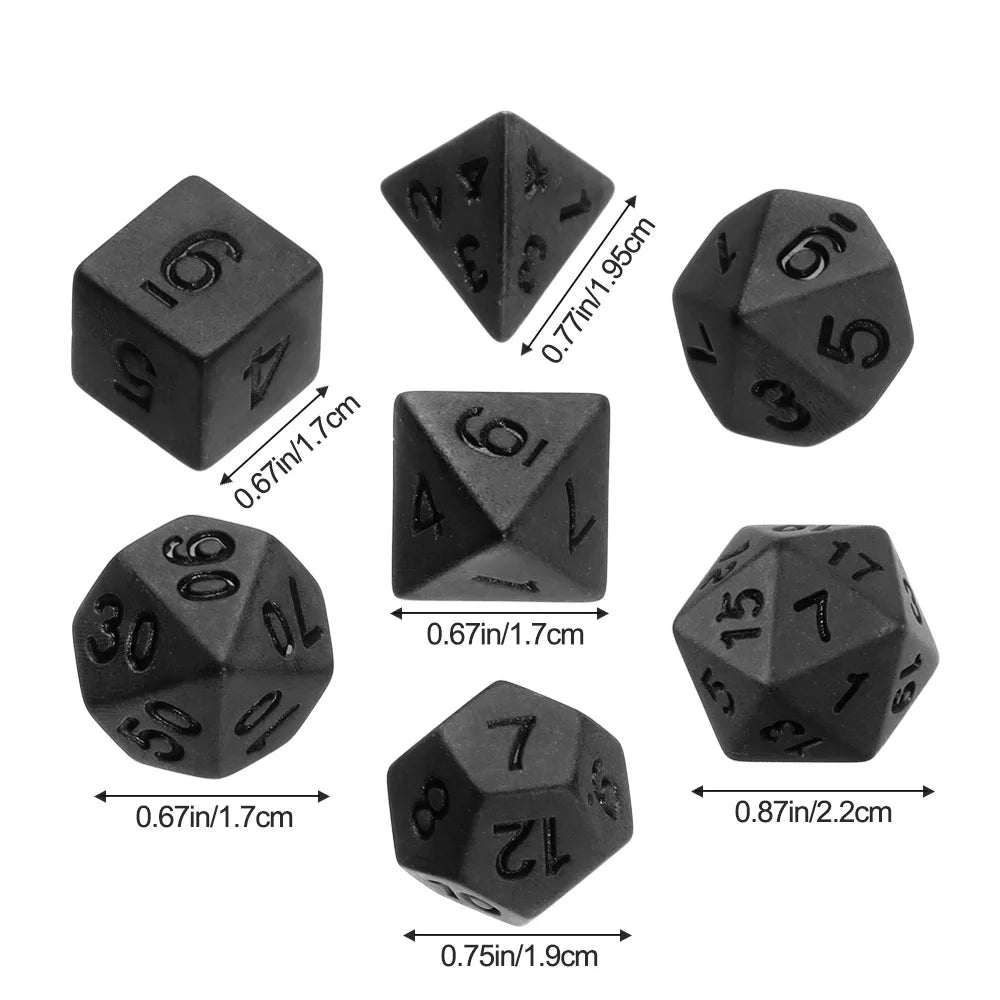 7 Pcs/set  Scrubs Pure Black Digital Dice Board Gameaccessories