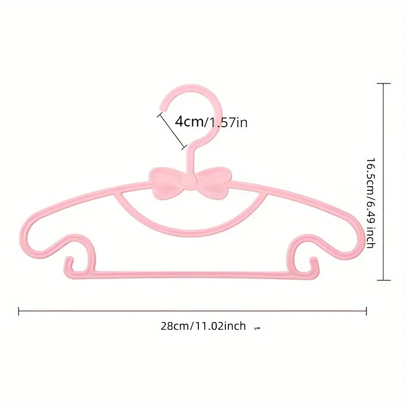 10 Pieces of Children's Hangers, Portable Plastic Display Hangers Windproof Children's Outerwear Hangers Baby Clothing Organizer
