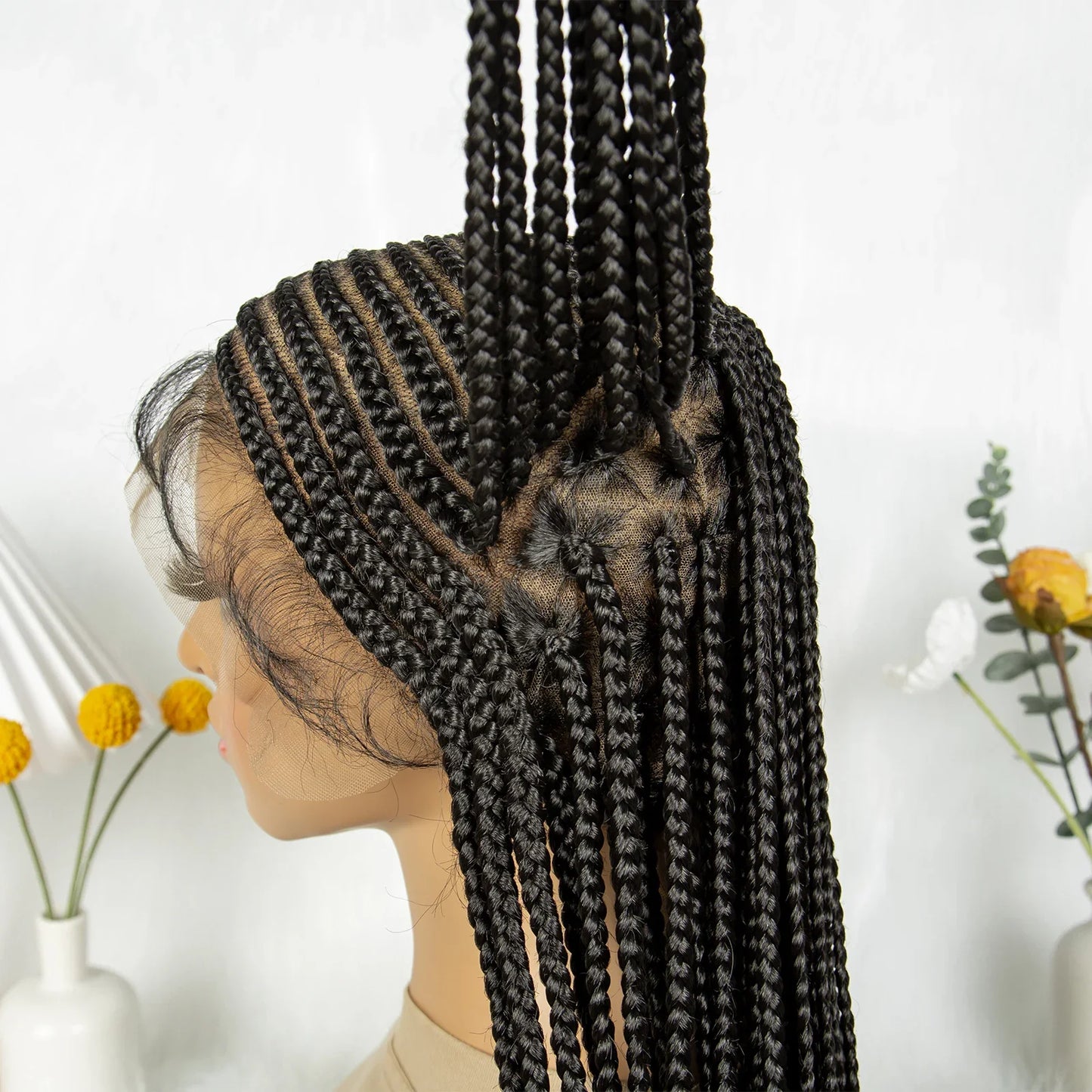 KIMA 36" Tribal Cornrow Braids Wig | Transparent Full Lace | Box Braids | Baby Hair