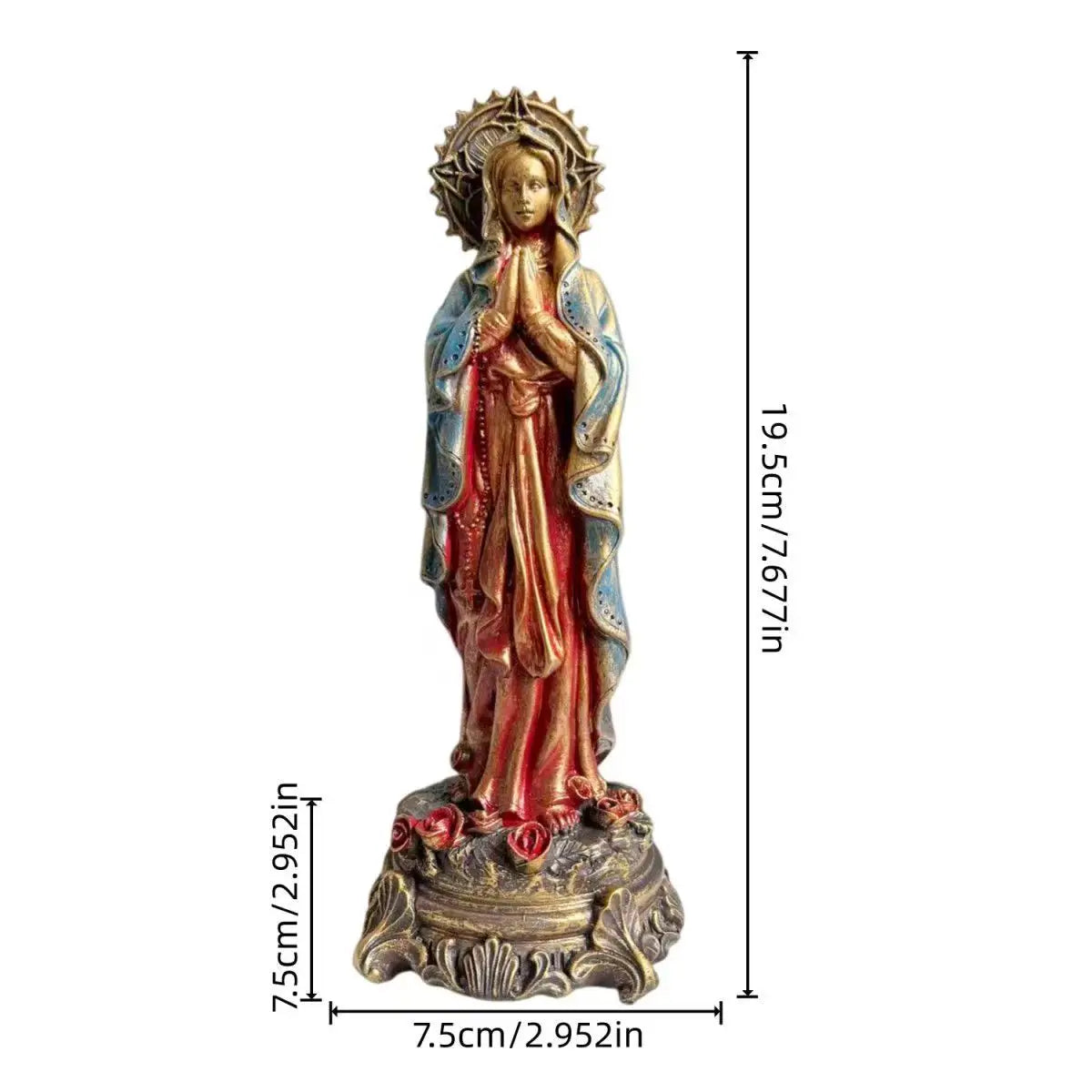 Virgin Mary Blessing Statue, Hand-Painted Resin Figurine, Prayer Altar Decor, Holy Religious Art, Christian Gift for Home Church