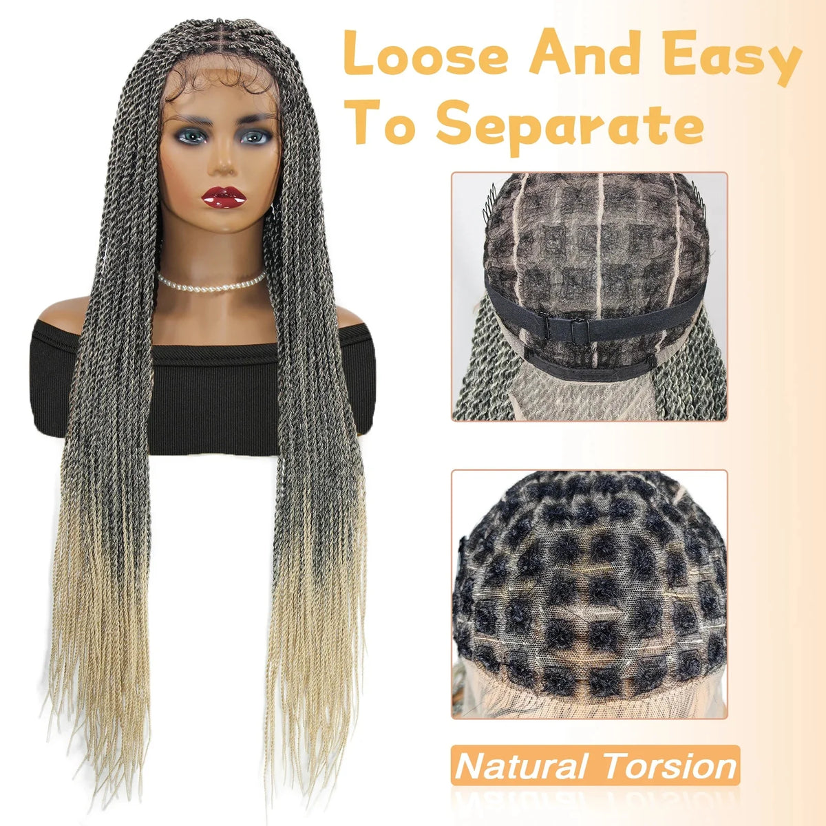 Goddess Faux Locs & Twist Braided Lace Front Wig | Box Braids | Full Lace Frontal | Synthetic Wig