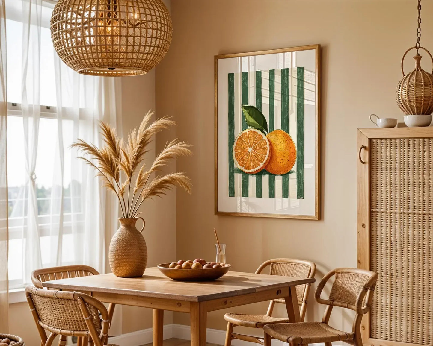 Orange Wall Decor, Orange Fruit Poster, Farmhouse Kitchen Art Painting, Kitchen Prints, Trendy Food Art, Retro Kitchen Art, Frui