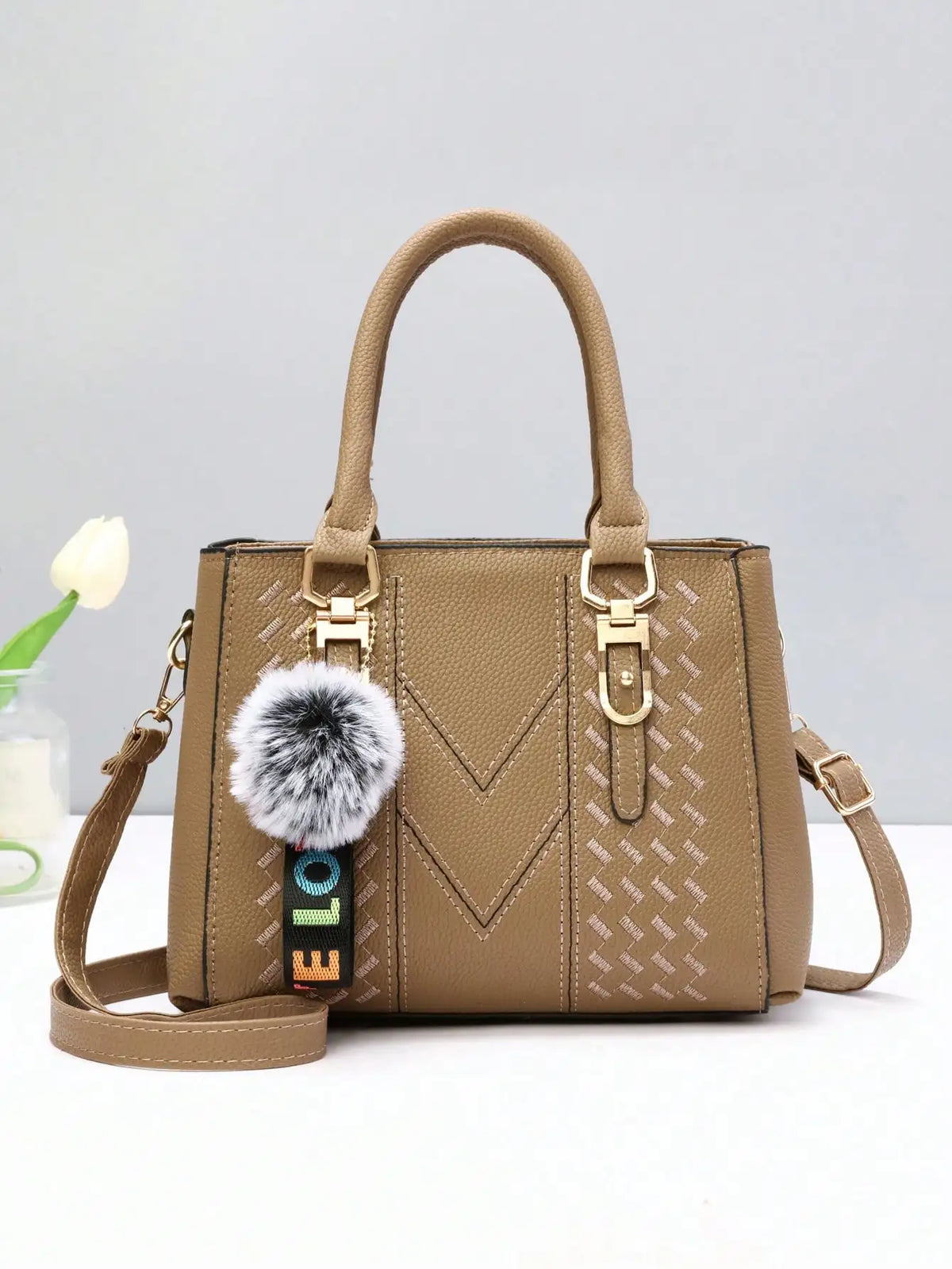 Fashionable Large Capacity Embroidered Crossbody Bag for Women | PU Leather Handbag for Daily Use & Business