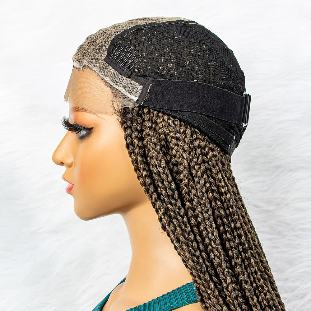 Goddess Box Braids Lace Front Wig | Transparent Full Lace Synthetic Braided Wig