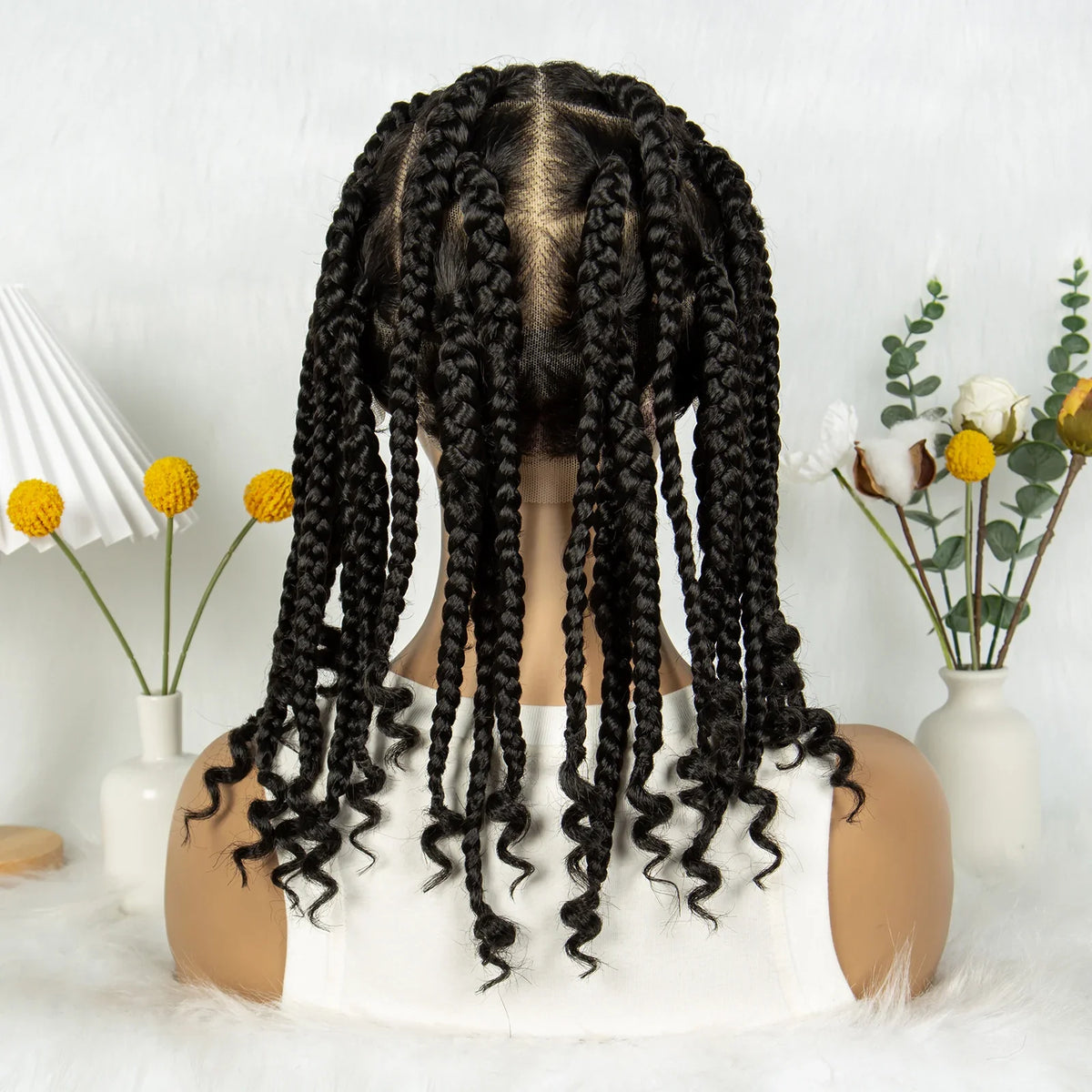 KIMA 14" Square Box Braided HD Full Lace Wig with Baby Hair