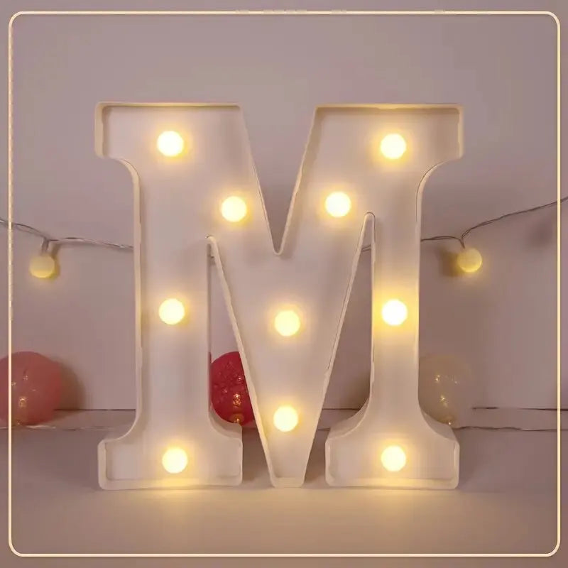 21.8cm White LED Letter&Number Night Lights,Battery Powered Decoration Lights,Wall Lights For Wedding,Birthday,Party,Christmas