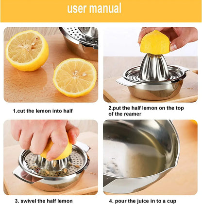 Stainless Steel Lemon Squeezer Manual Juicer For Orange Lemon Squeezer Reamers Fruit Vegetable Squeezer Cup Kitchen Tool