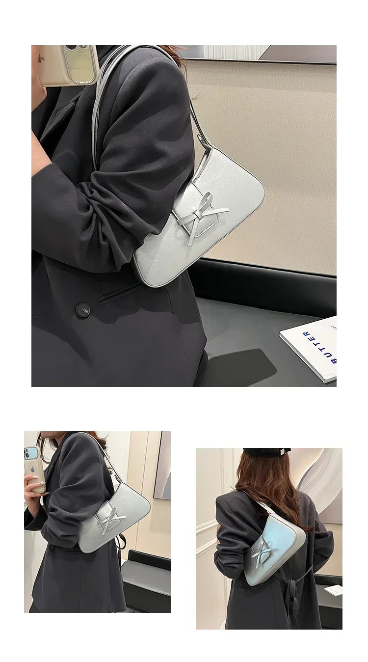 High-Grade Sense Retro Women's Underarm Bag | Spring New PU Leather Lady Commuter Shoulder Bag (Solid Small Handbags for Women)