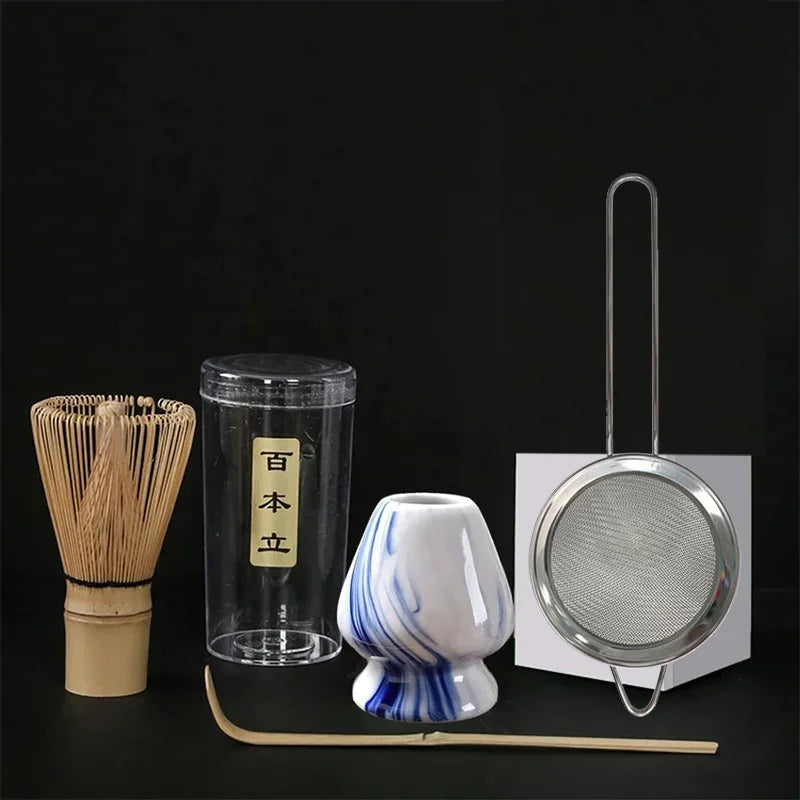 4PCS/set Japanese Matcha Set Safety Bamboo Buddha Tea Spoon Tea Set Indoor Tea Stirring Tools Accessories Kitchen Teaware Sets