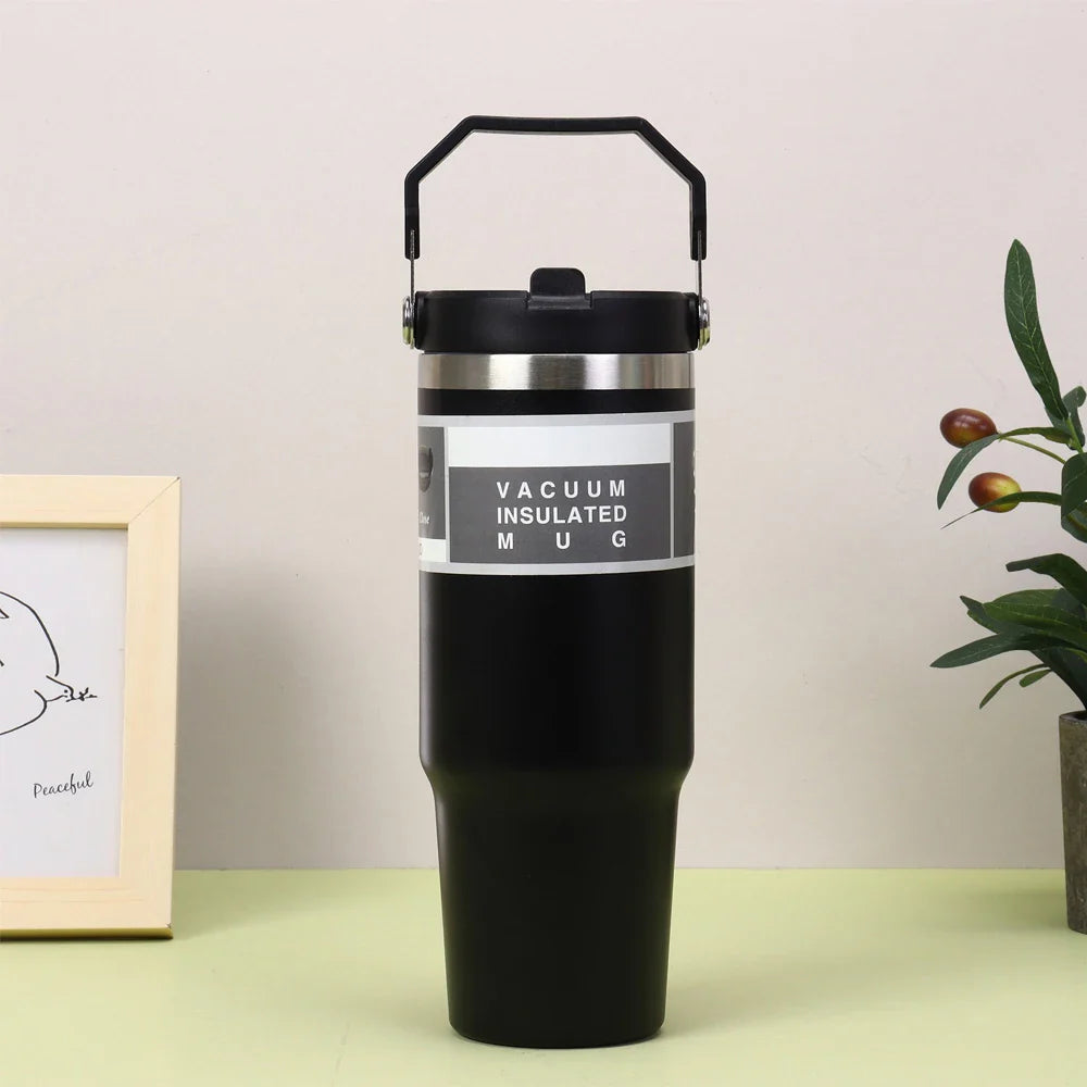 30 Oz Insulated Mug 304 Stainless Steel Drinkware Vacuum Insulation BPA free Tritan Material, Perfect for Iced and Hot Drinks