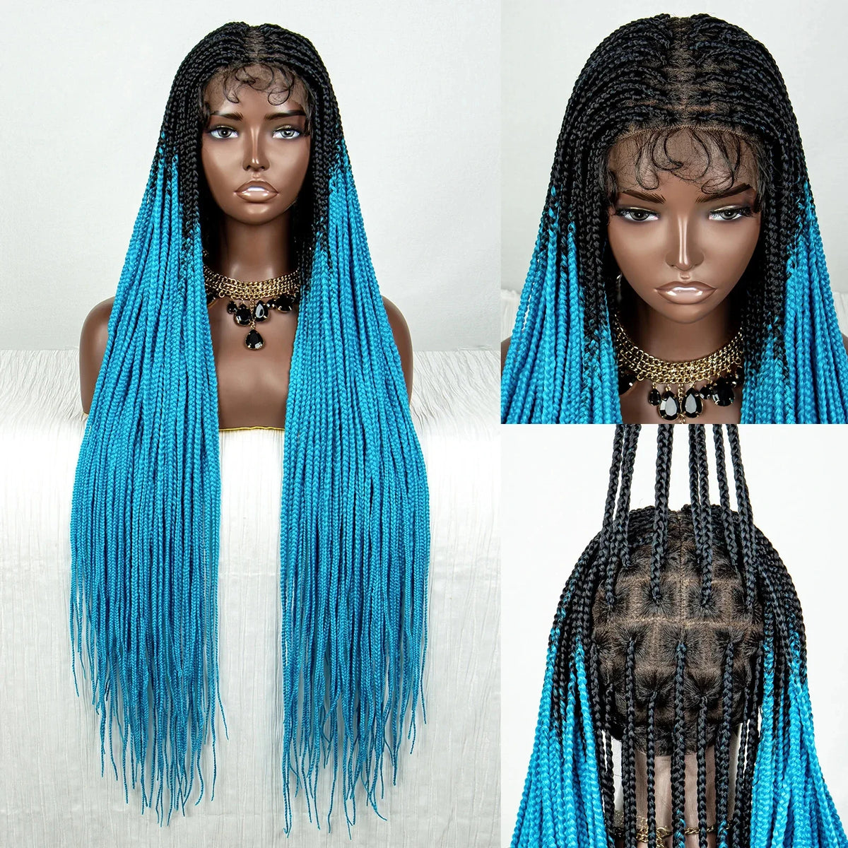 Straight Orange Knotless Box Braids Wig | HD Full Lace Frontal | Baby Hair