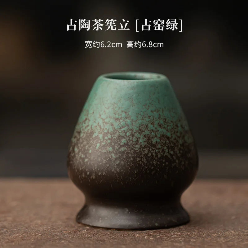 Ancient pottery Matcha Tea Whisk Holder For Dining Room Teahouse Matcha Ceremony Green Tea Chasen Holder Stand Bowl Teawares