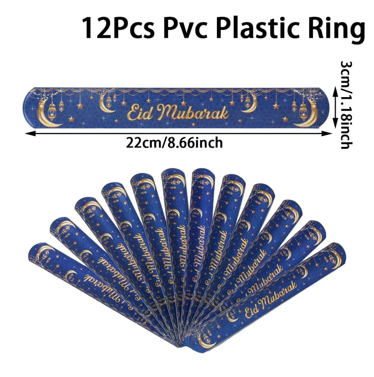 EID Mubarak Wrist Strap Clap Ring Slap Bracelets Ramadan Decoration For Home 2025 Kareem Islamic Muslim Party Eid Al Adha Gifts