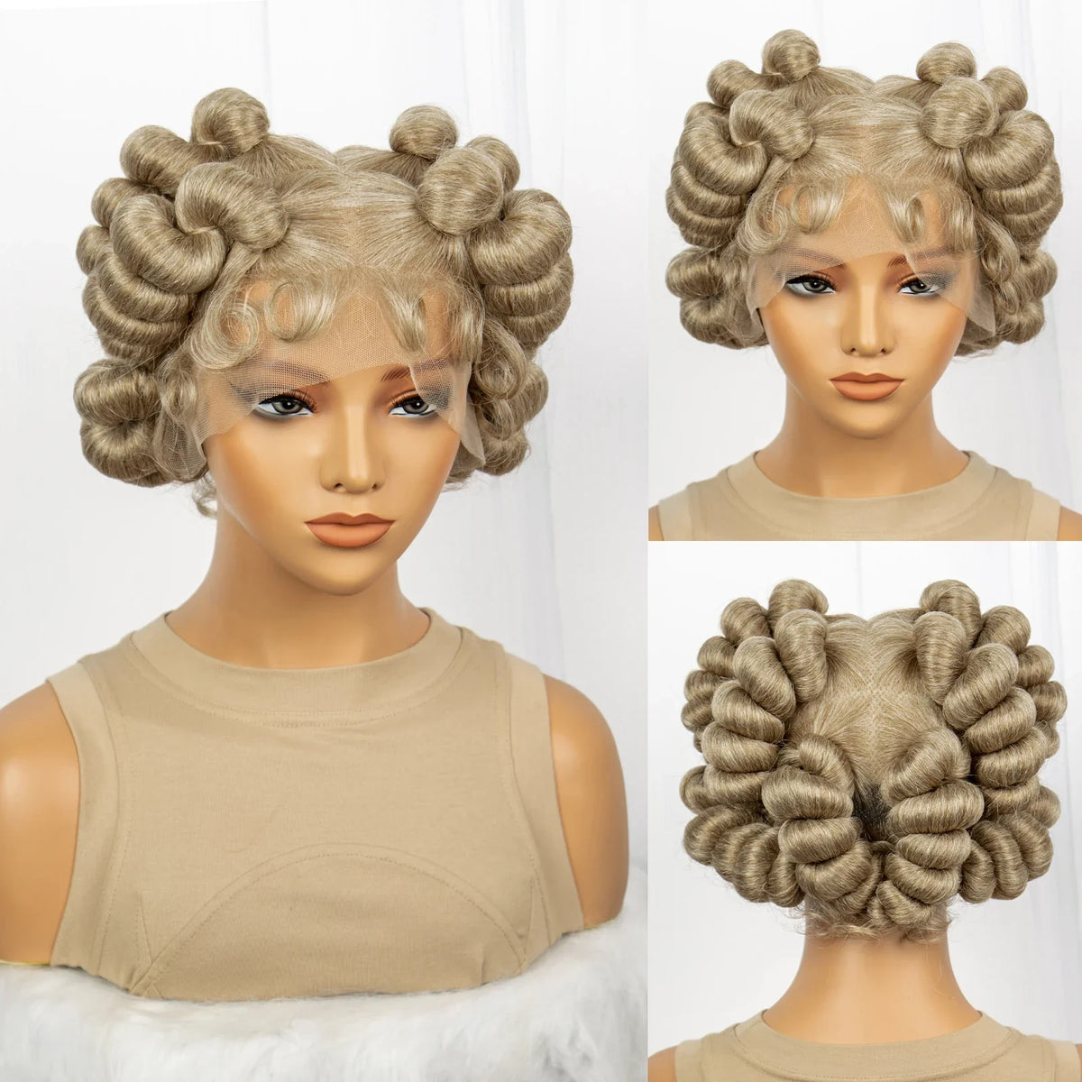 Handmade Bantu Knotless Box Braids Full Lace Wig | African Braiding Hair | Synthetic Wig